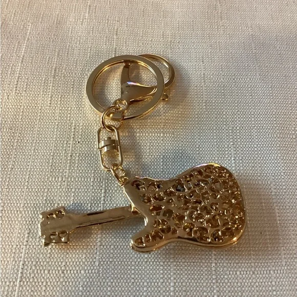 Guitar Rhinestone Keychain - Picture 2 of 2